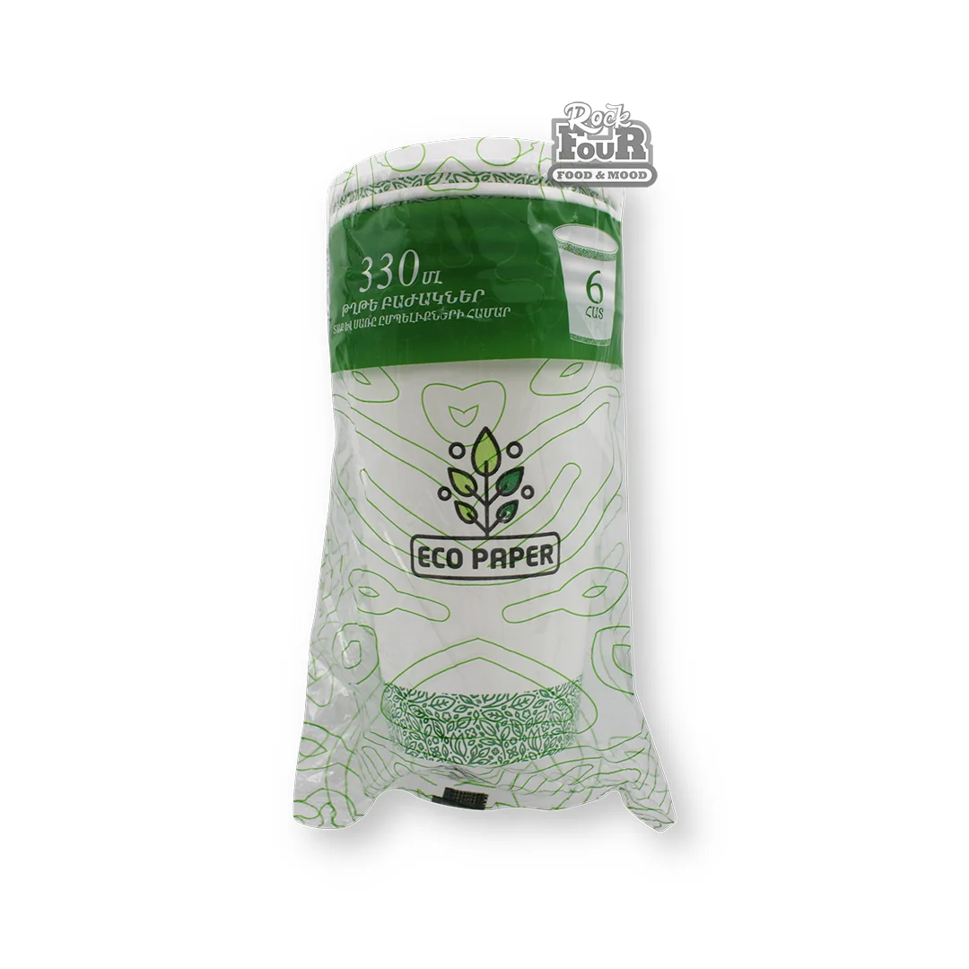 Disposable cups "Eco Paper" 6pcs 330ml